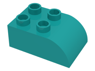 Lego® Duplo® kostka tm. zelená zaoblená 3x2